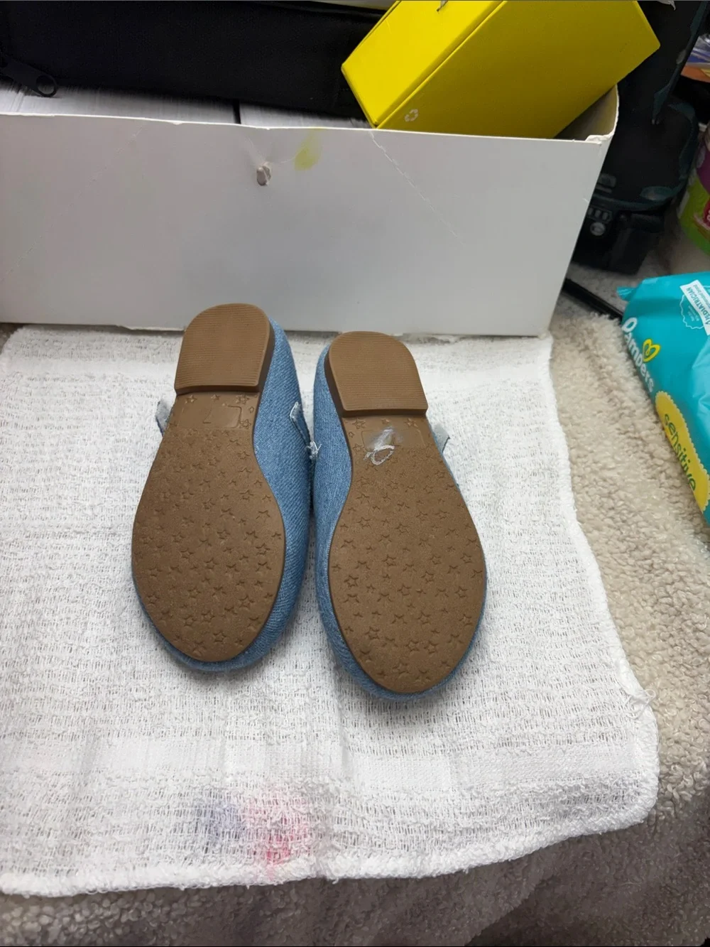 Cat & Jack Girls Denim Mary Janes with Sparkle Strap - Blue